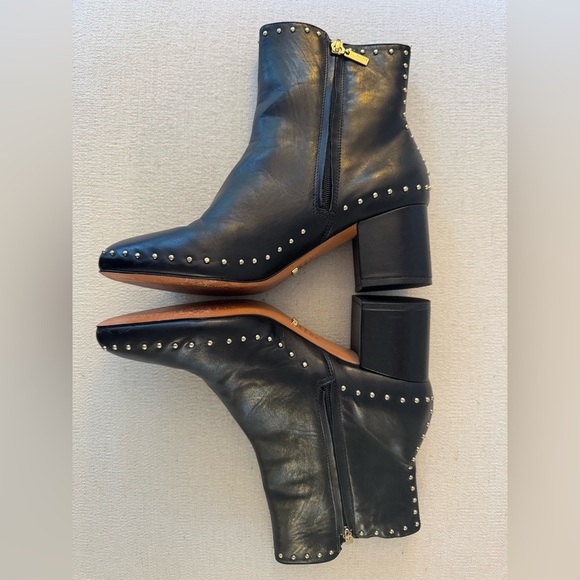 SCHUTZ Studded Black Leather Boots, Size 9.5 - Picture 5 of 15
